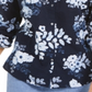 Camisa feminina Charter Club com estampa floral em mistura de linho, azul, tamanho grande
