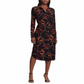 Vestido-camisa longo estampado com gola alta e punho Ralph Lauren feminino, preto, tamanho pequeno