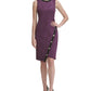 Vestido tubinho assimétrico de camurça sintética feminino Tommy Hilfiger, roxo, tamanho 4