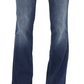 Calça jeans feminina 7 For All Mankind, calça jeans bootcut estilo costeiro, azul, tamanho 28