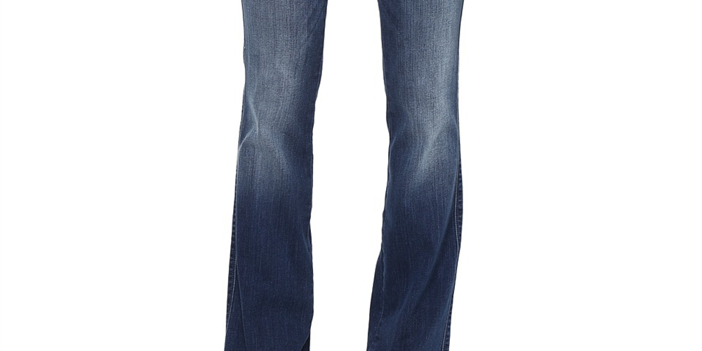 Calça jeans feminina 7 For All Mankind, calça jeans bootcut estilo costeiro, azul, tamanho 28