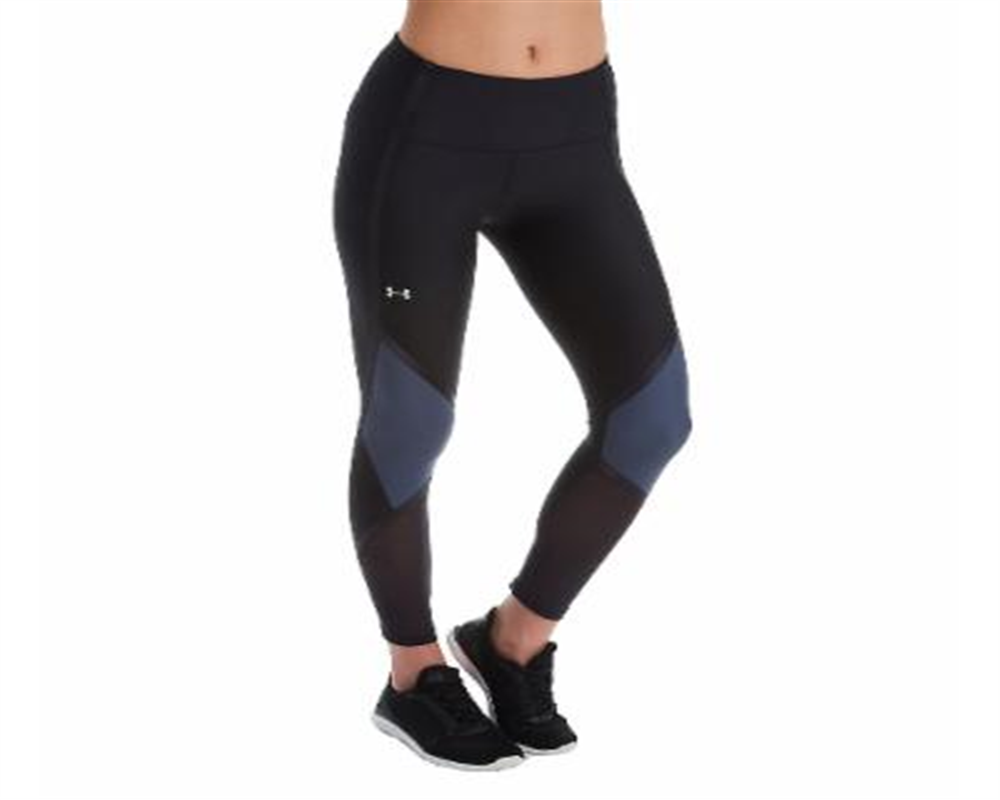 Calça de compressão Under Armour HeatGear Shine Ankle Crop Feminina, Preta, Tamanho Grande