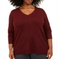 Karen Scott Suéter Feminino Gola V Vermelho Tamanho 1X