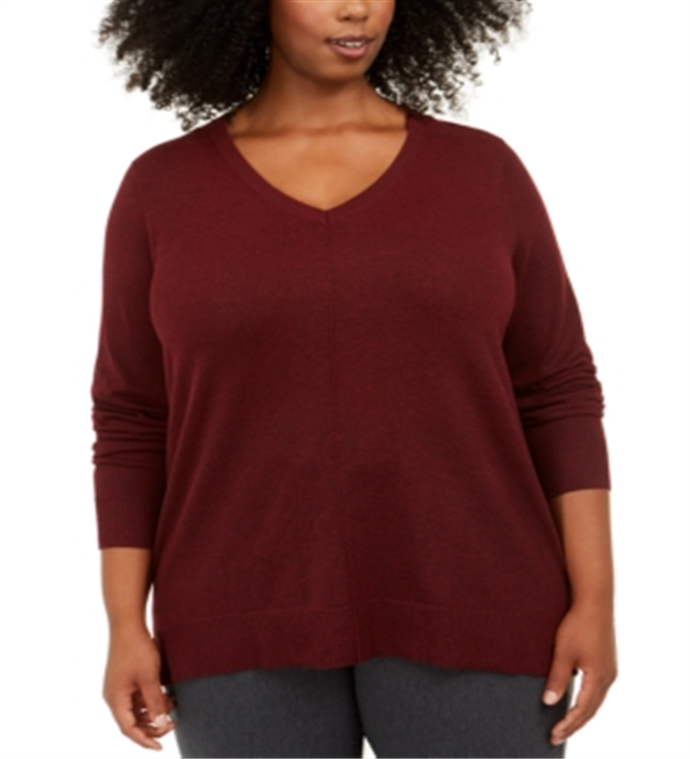 Karen Scott Suéter Feminino Gola V Vermelho Tamanho 1X