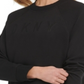 Moletom feminino DKNY Sport Logo, preto, tamanho pequeno