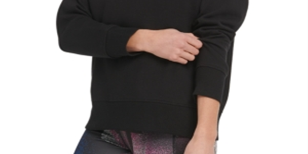 Moletom feminino DKNY Sport Logo, preto, tamanho pequeno