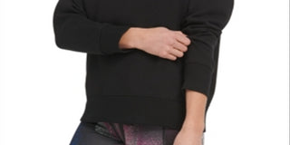 Moletom feminino DKNY Sport Logo, preto, tamanho pequeno