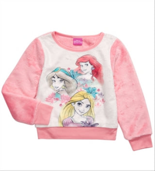 Moletom Princesas Disney Little Girls Rosa Tamanho 5