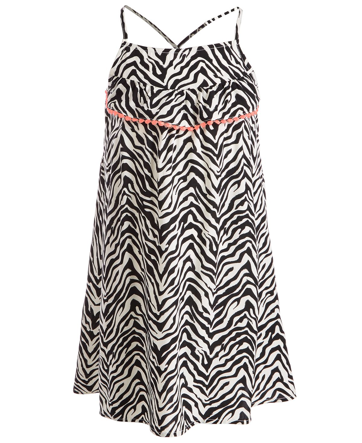 Vestido estampado de zebra para meninas Epic Threads, preto, tamanho 2T