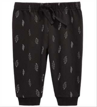 Calça de moletom infantil Lightning Bolt para meninos - Preta, tamanho 3 a 6 meses