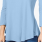 JM Collection Top feminino com decote redondo, azul, tamanho XX-G