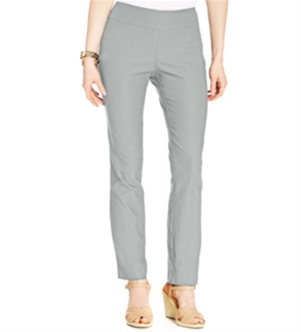 Calça feminina Charter Club Cambridge Tummy Control Slim Leg, cinza, tamanho 12P