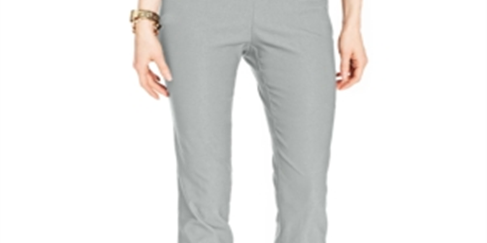 Calça feminina Charter Club Cambridge Tummy Control Slim Leg, cinza, tamanho 12P