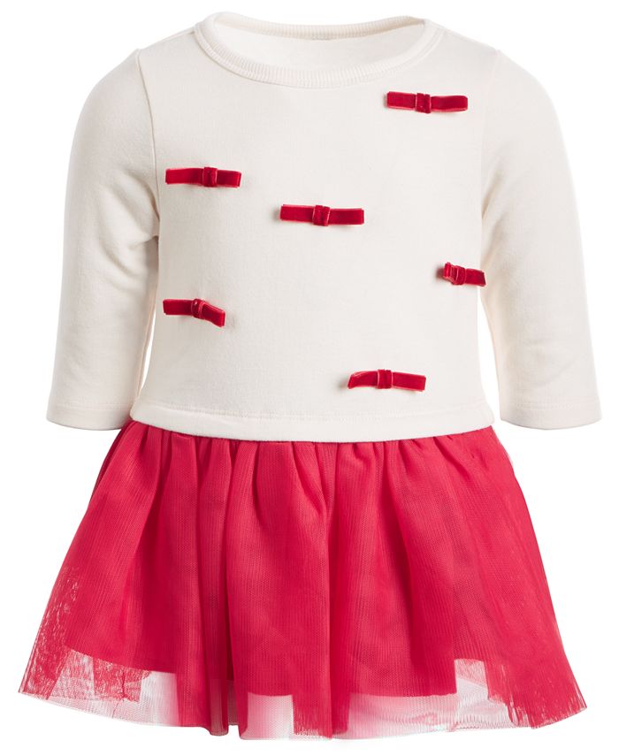 Vestido tutu infantil First Impressions com laço e tule, tamanho vermelho, 18 meses