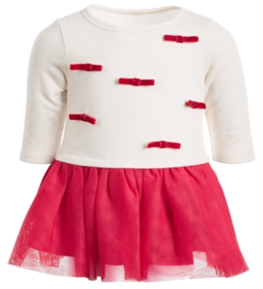 Vestido tutu infantil First Impressions com laço e tule, tamanho vermelho, 18 meses