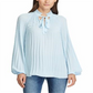 Blusa Ralph Lauren Feminina Plissada com Amarração no Decote Azul Tamanho Médio
