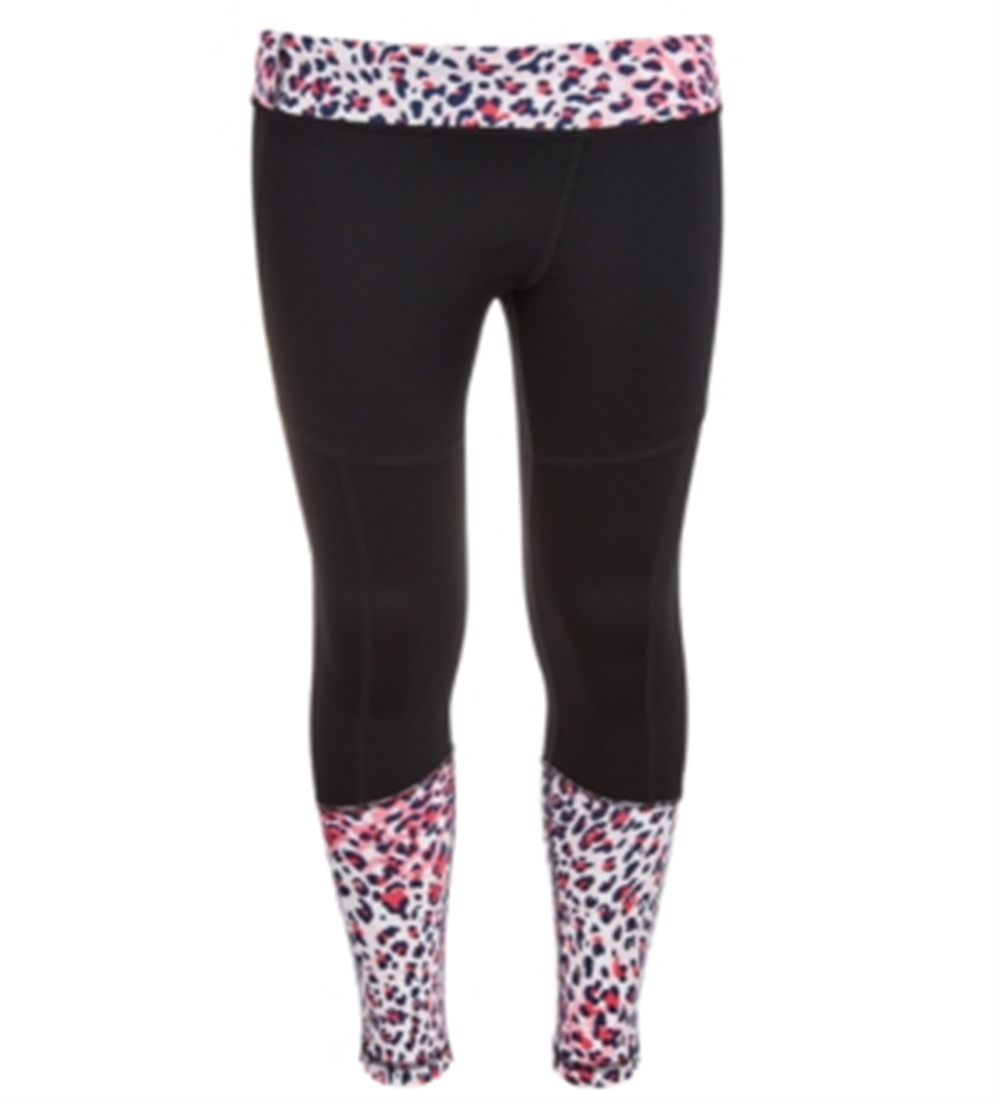 Leggings Ideology Big Girl's Colorblocked Animal Print Rosa Tamanho X-G