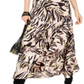 Vestido longo com estampa animal feminina Bar III, manga 3/4, decote em V, rosa, tamanho XXS