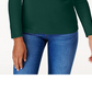 Karen Scott Blusa feminina de algodão com decote redondo, azul, tamanho pequeno G
