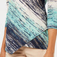JM Collection Blusa assimétrica estampada feminina azul tamanho grande