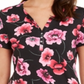 Karen Scott Top Henley Estampado Feminino Preto Tamanho Grande