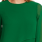 Vince Camuto Top assimétrico de chiffon com camada dupla feminino, verde, tamanho grande