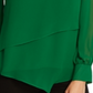 Vince Camuto Top assimétrico de chiffon com camada dupla feminino, verde, tamanho grande