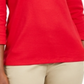 Camiseta feminina Karen Scott lisa com manga 3/4, vermelha, tamanho pequeno, extragrande