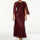 Vestido formal longo com lantejoulas e decote em V SL Fashions para mulheres, roxo, tamanho 8, pequeno