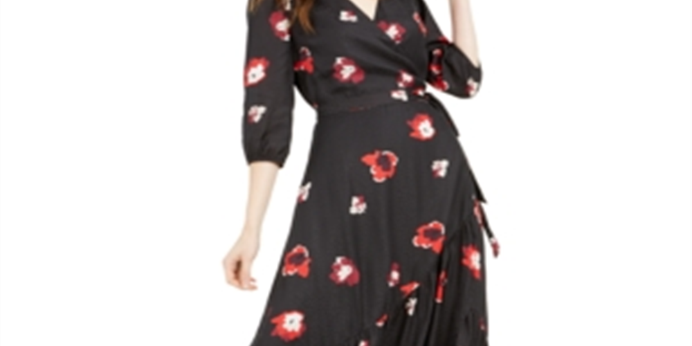 Vestido longo com estampa jacquard Bar III, preto, tamanho G