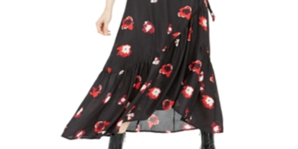 Vestido longo com estampa jacquard Bar III, preto, tamanho G