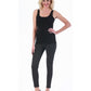 Regata feminina Instant Figure com decote redondo, preta, tamanho M