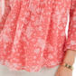 Blusa feminina Charter Club com estampa de pintuck e mangas com babados, vermelha, tamanho P