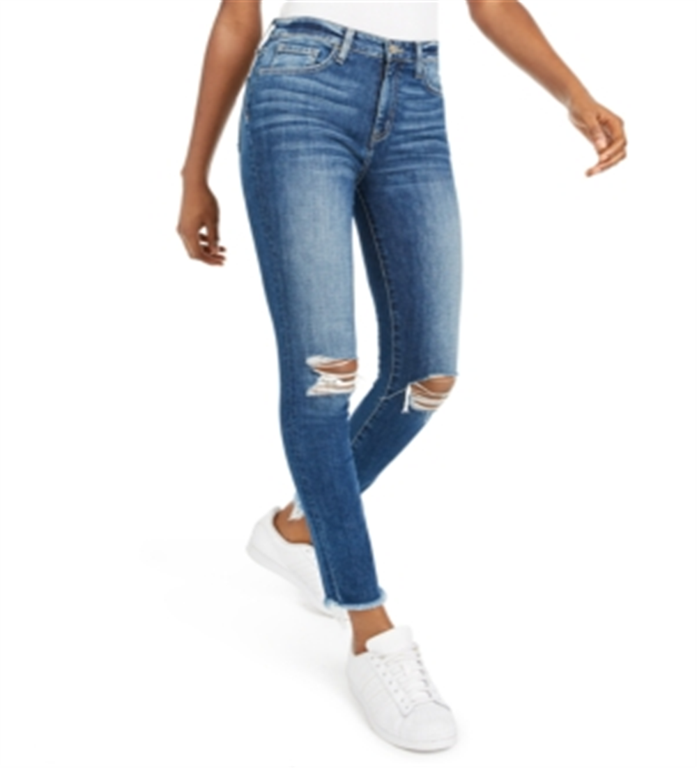 Calça jeans skinny rasgada feminina Flying Monkey, azul, tamanho 31