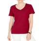 Karen Scott Blusa Feminina Gola V Ombro a Ombro Vermelho Tamanho P