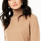 Suéter feminino de cashmere com gola alta, tamanho pequeno, marrom, Charter Club