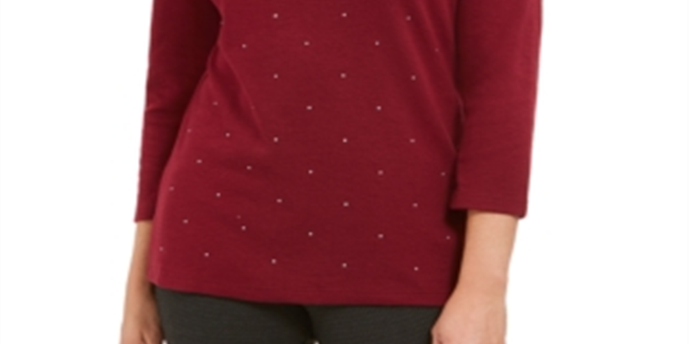 Karen Scott Top cravejado feminino vermelho tamanho pequeno