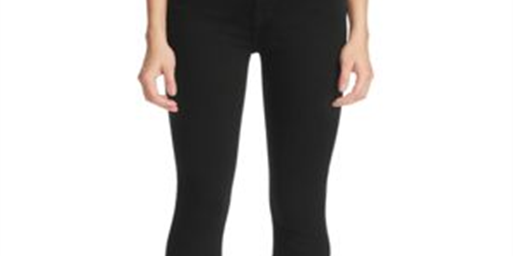 Calça jeans skinny feminina 7 for All Mankind, preta, tamanho 26x30