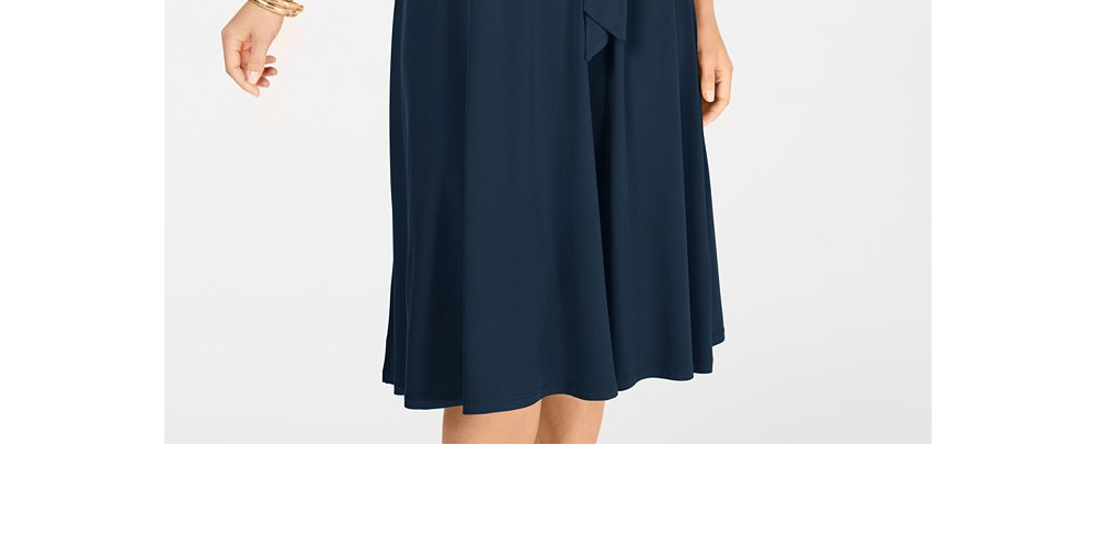 Vestido feminino com cinto MIDI Charter Club, tamanho PP, vinho