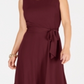 Vestido feminino com cinto MIDI Charter Club, tamanho PP, vinho
