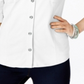 Camisa utilitária Style &amp; Co Petite Jersey, branca, tamanho Petit G