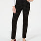 Calça feminina Charter Club Cambridge Windowpane Print Slim Leg Preta Tamanho 8