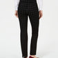 Calça feminina Charter Club Cambridge Windowpane Print Slim Leg Preta Tamanho 8