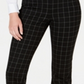 Calça feminina Charter Club Cambridge Windowpane Print Slim Leg Preta Tamanho 8