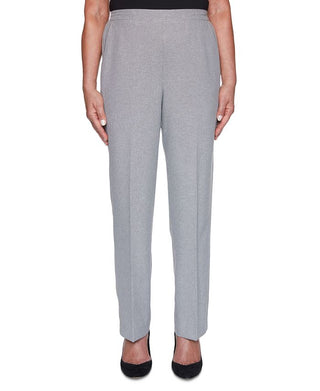 Calça feminina Alfred Dunner Riverside Drive cinza tamanho 10 Petite