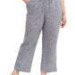 Calça reta feminina Charter Club Plus Linen cinza tamanho 2X