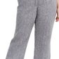 Calça reta feminina Charter Club Plus Linen cinza tamanho 2X