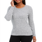 Karen Scott Suéter Feminino de Algodão e Malha Marmorizada, Branco, Tamanho XS