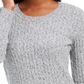 Karen Scott Suéter Feminino de Algodão e Malha Marmorizada, Branco, Tamanho XS
