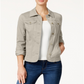 Jaqueta jeans feminina Charter Club marrom tamanho grande